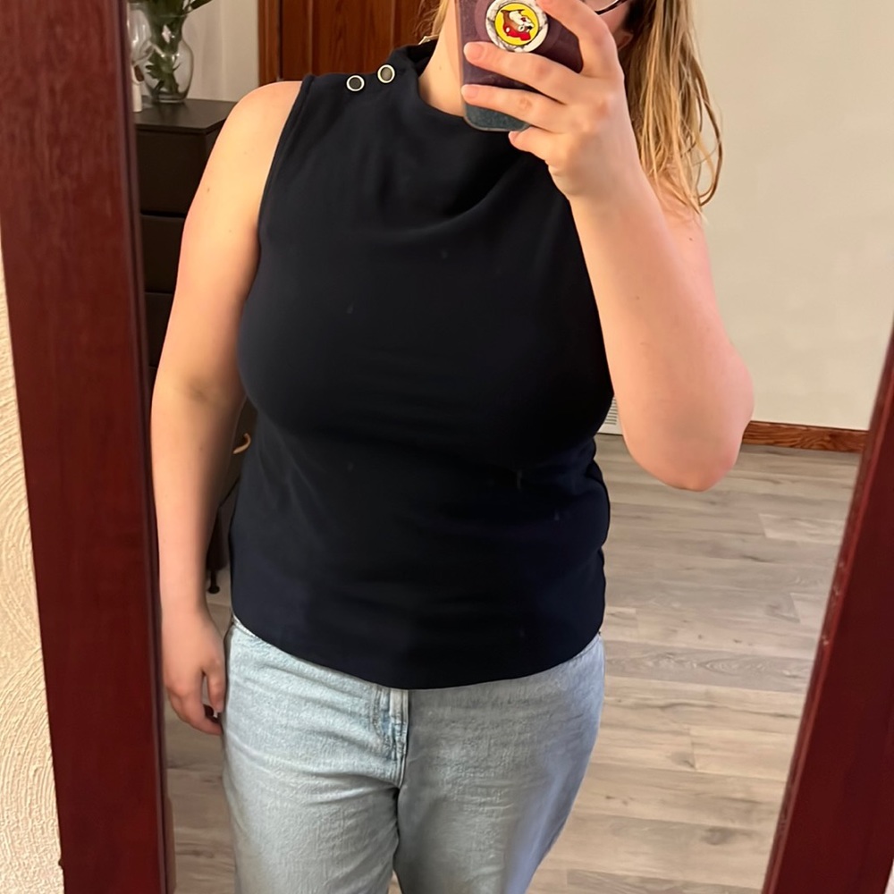 Navy blue high neck Talbots size medium tank